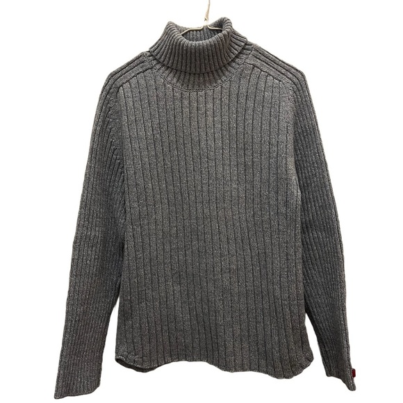 B.U.M. Equipment Plus 1X Gray Ribbed Turtleneck Sweater | Cozy Minimalist Core - Picture 1 of 8